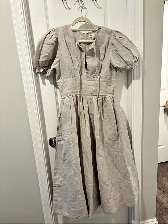 Laude The Label Dresses & Skirts - LAUDE the Label Linen-Look Midi Dress in Beige